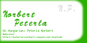 norbert peterla business card